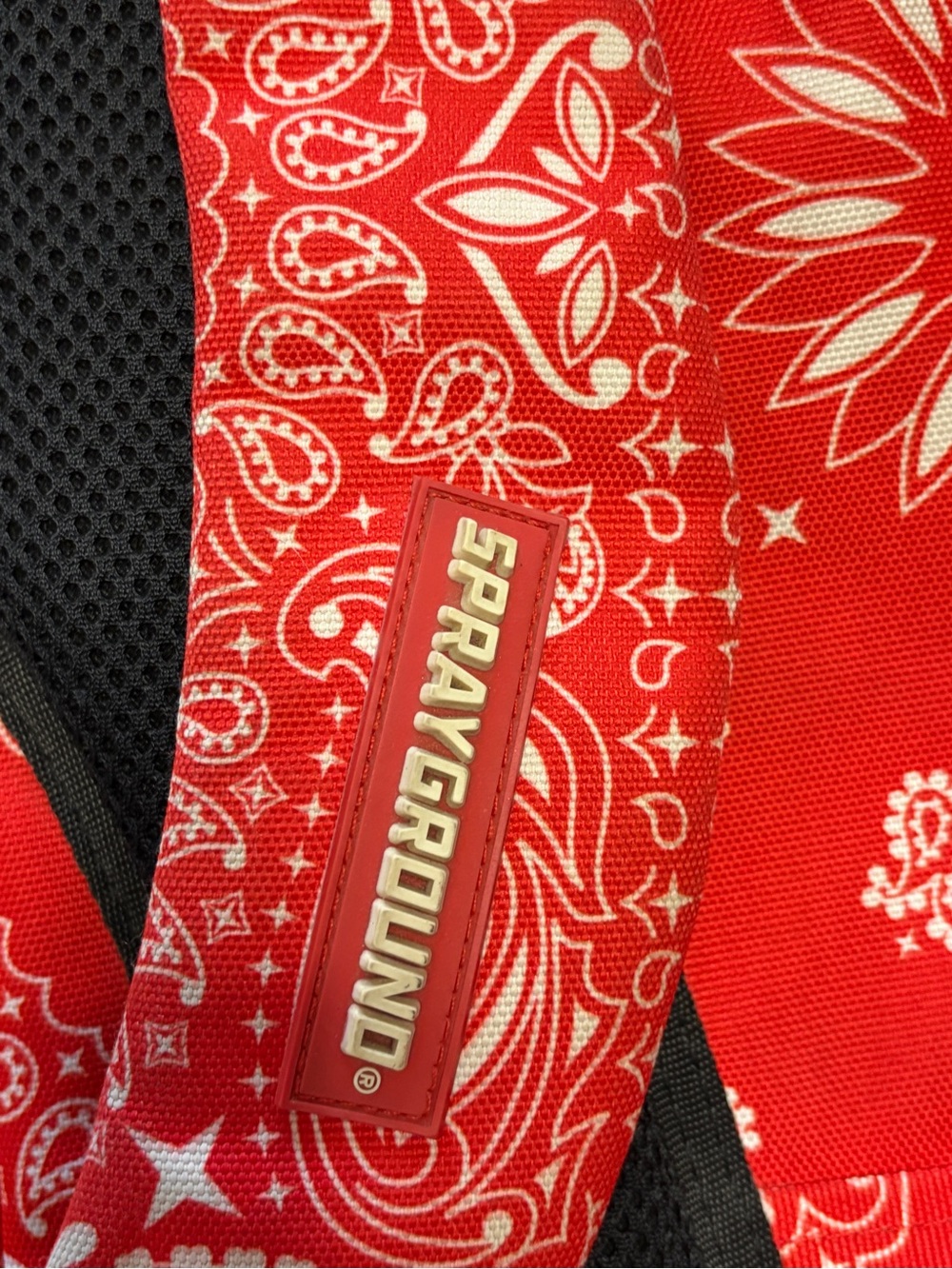 SPRAYGROUND Red Bandana Print Drawstring Backpack - Picture 12 of 16